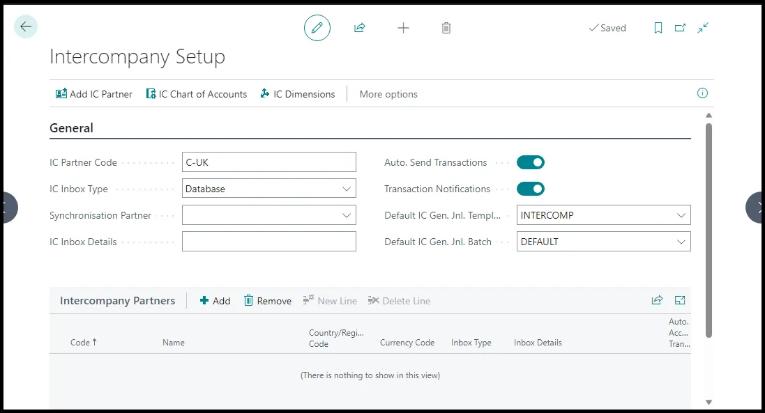 Intercompany Setup
