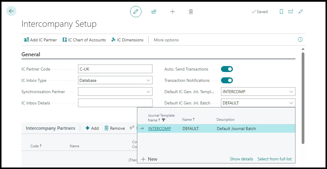 Intercompany Setup