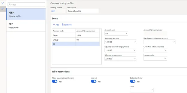 Customer Posting Profile