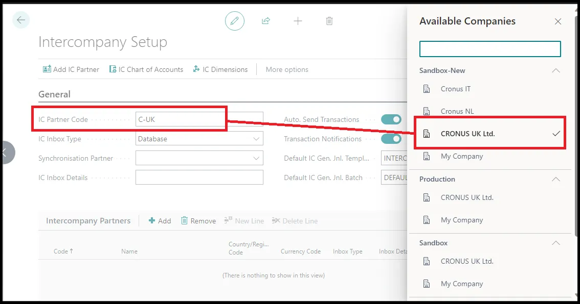Intercompany Setup