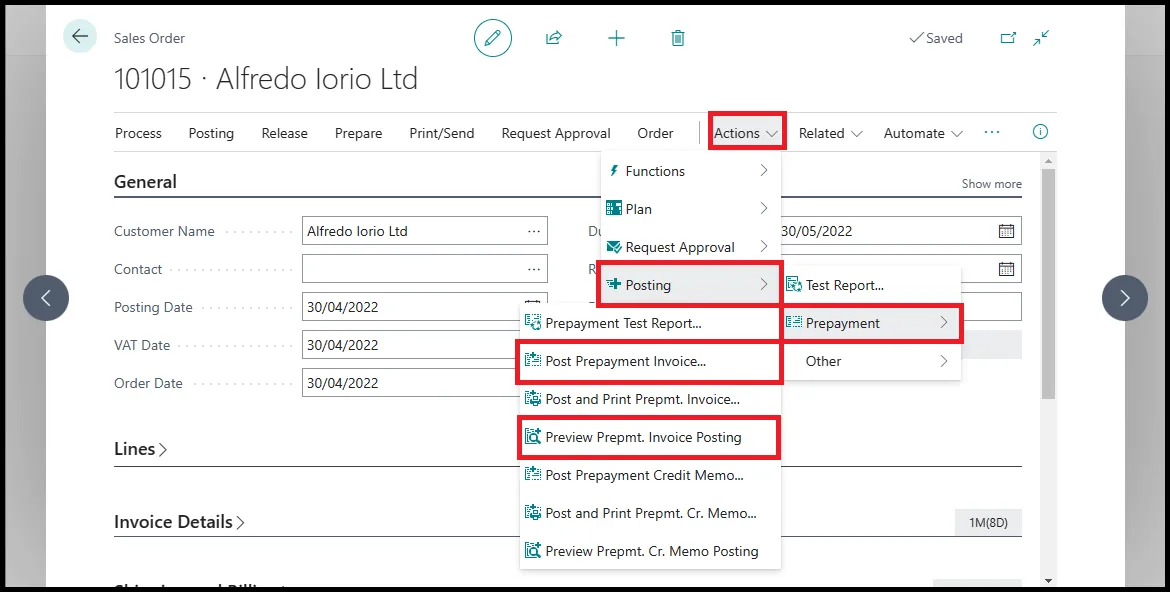 Posting a Prepayment Invoice