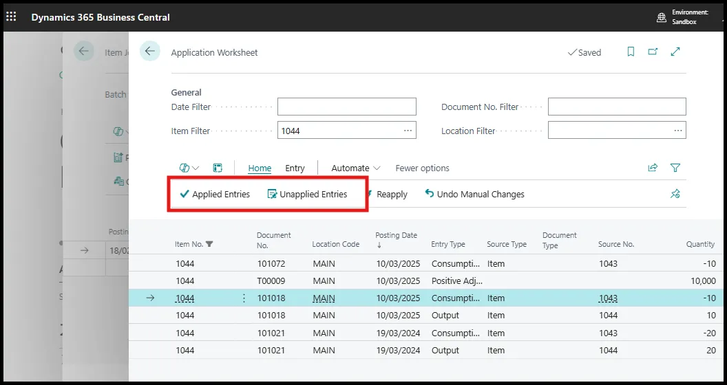 Application worksheet