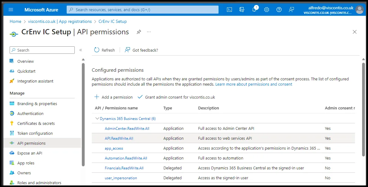 Intercompany Setup Azure App