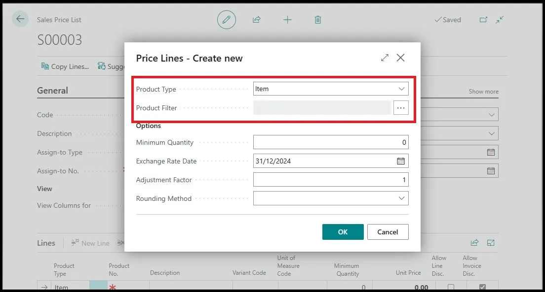 Sales Price List Suggest Lines
