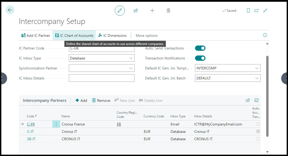Intercompany Setup