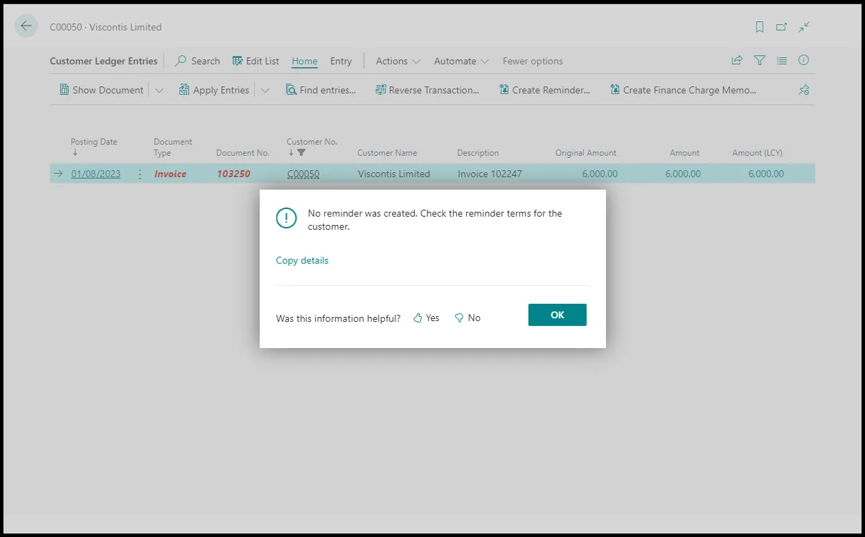 Error message