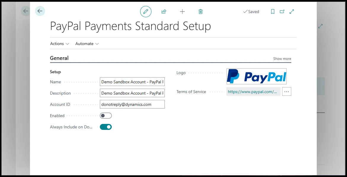 Paypal Payments Setup