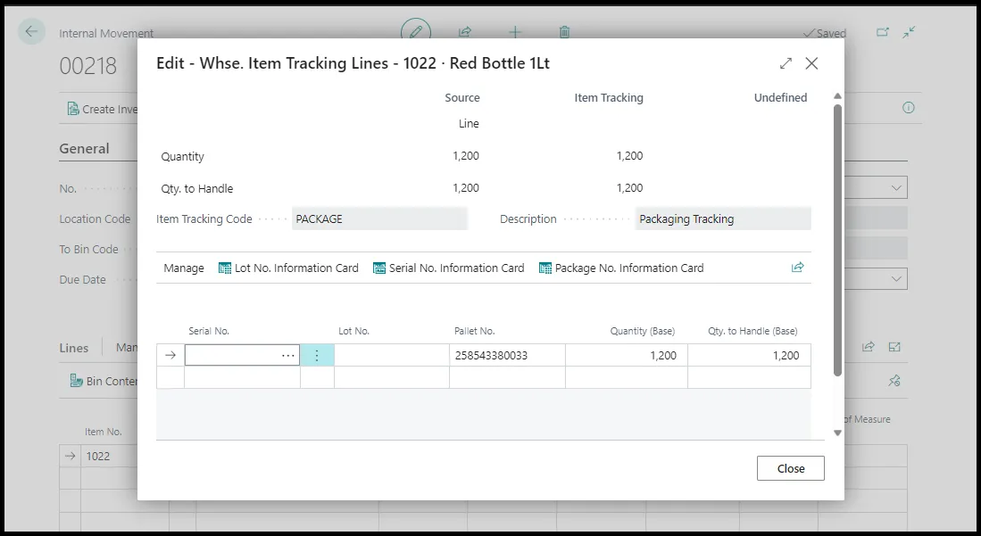 Warehouse Item Tracking Lines