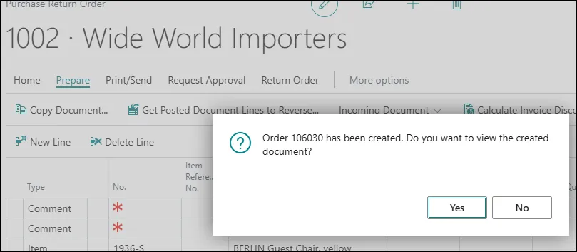 Replacement Purchase Orders