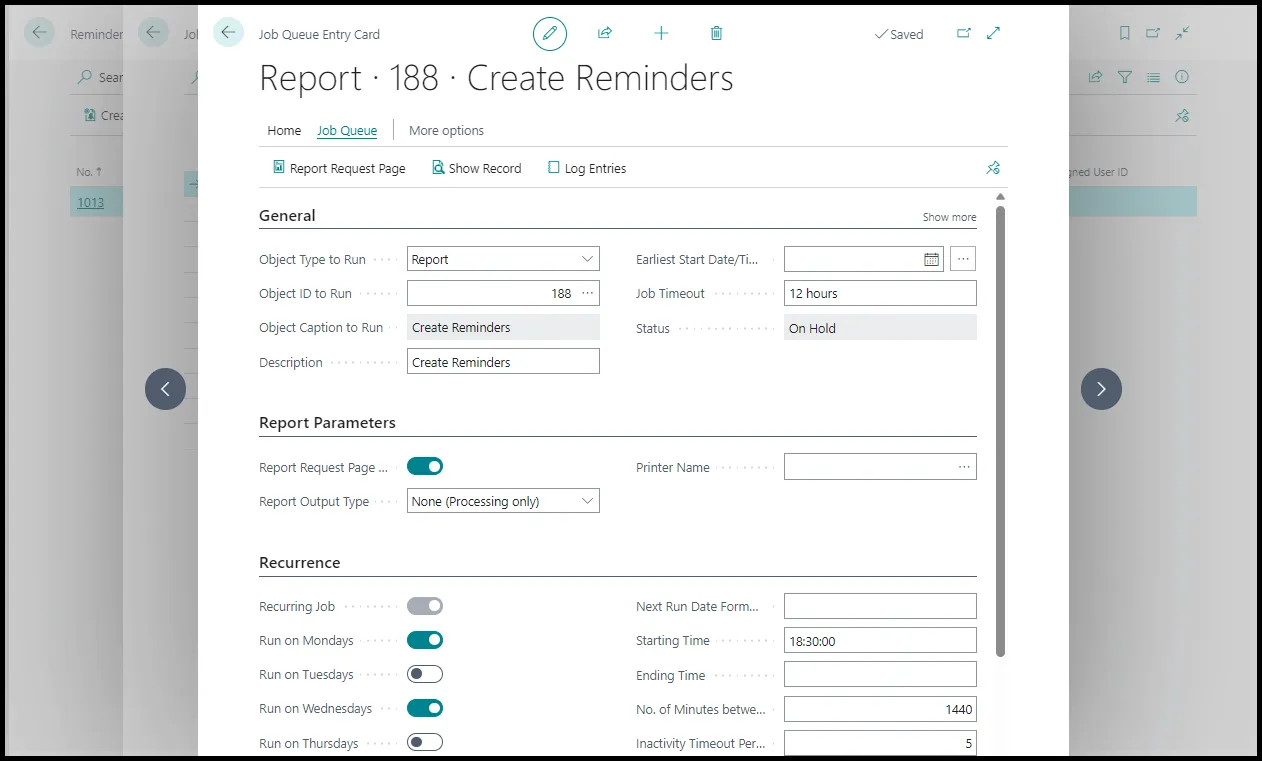 job queue to create reminders